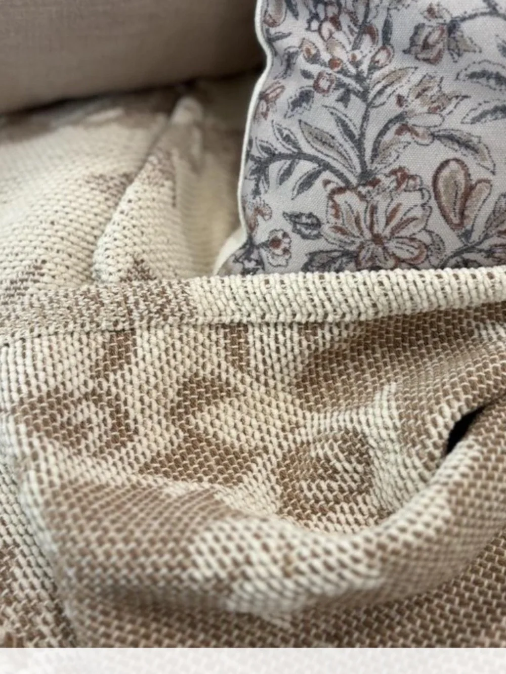 Woven Floral & Leaves Pattern Throw with Fringe -Threshold designed Studio McGee